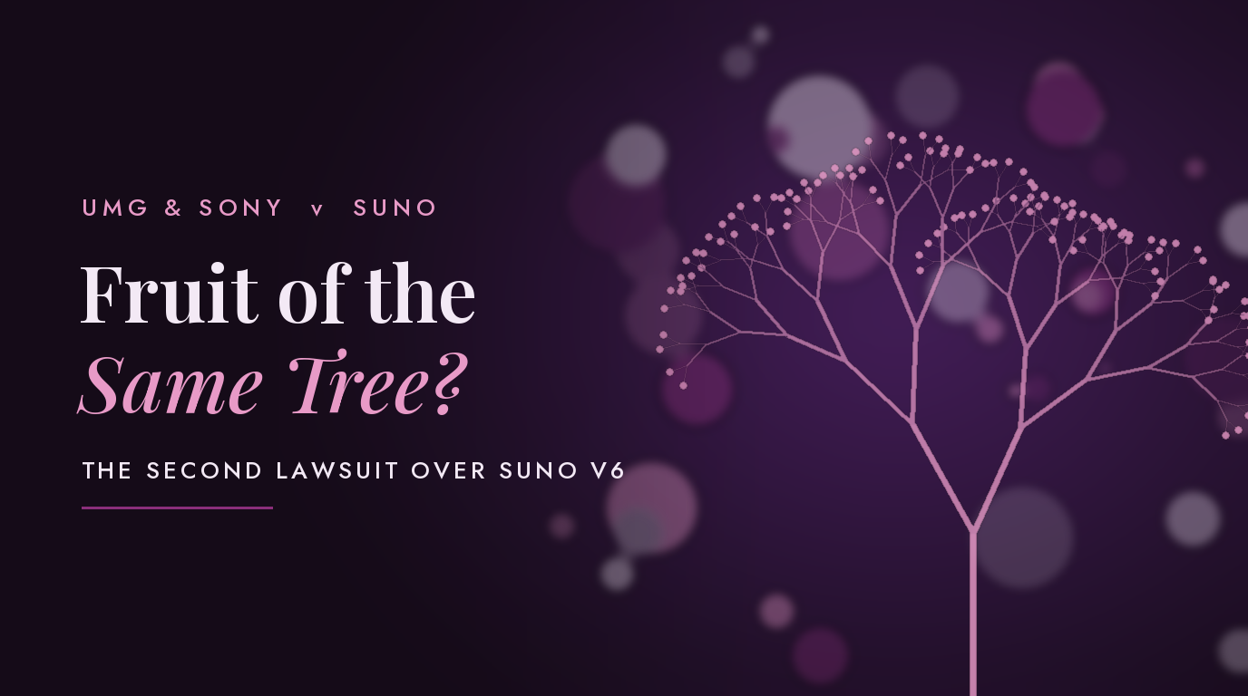 A glowing pink branching tree against a dark plum background, text reading 'Fruit of the Same Tree?'