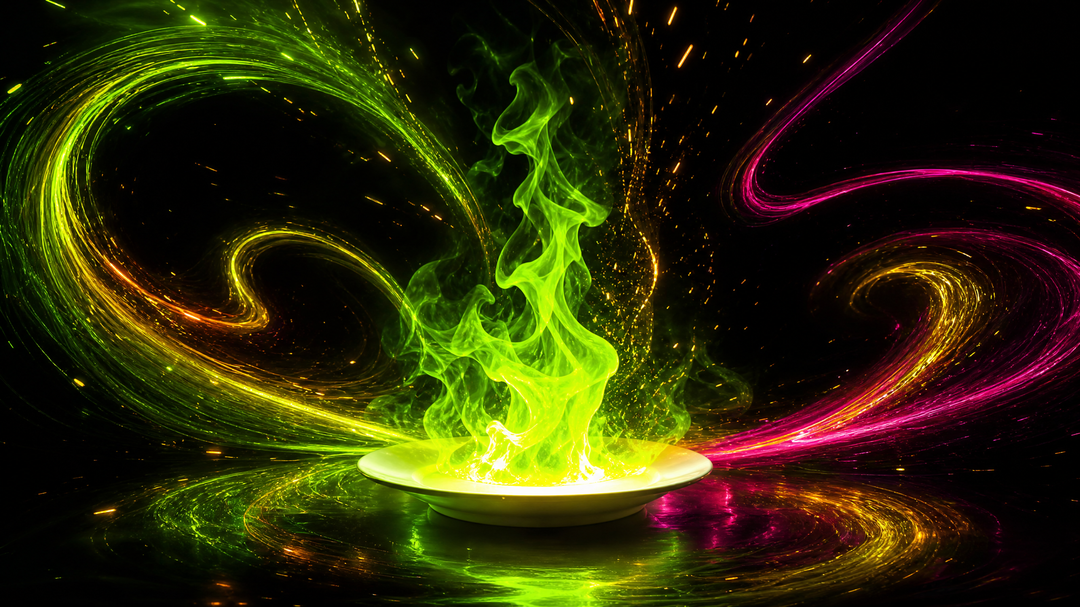 Green neon flame